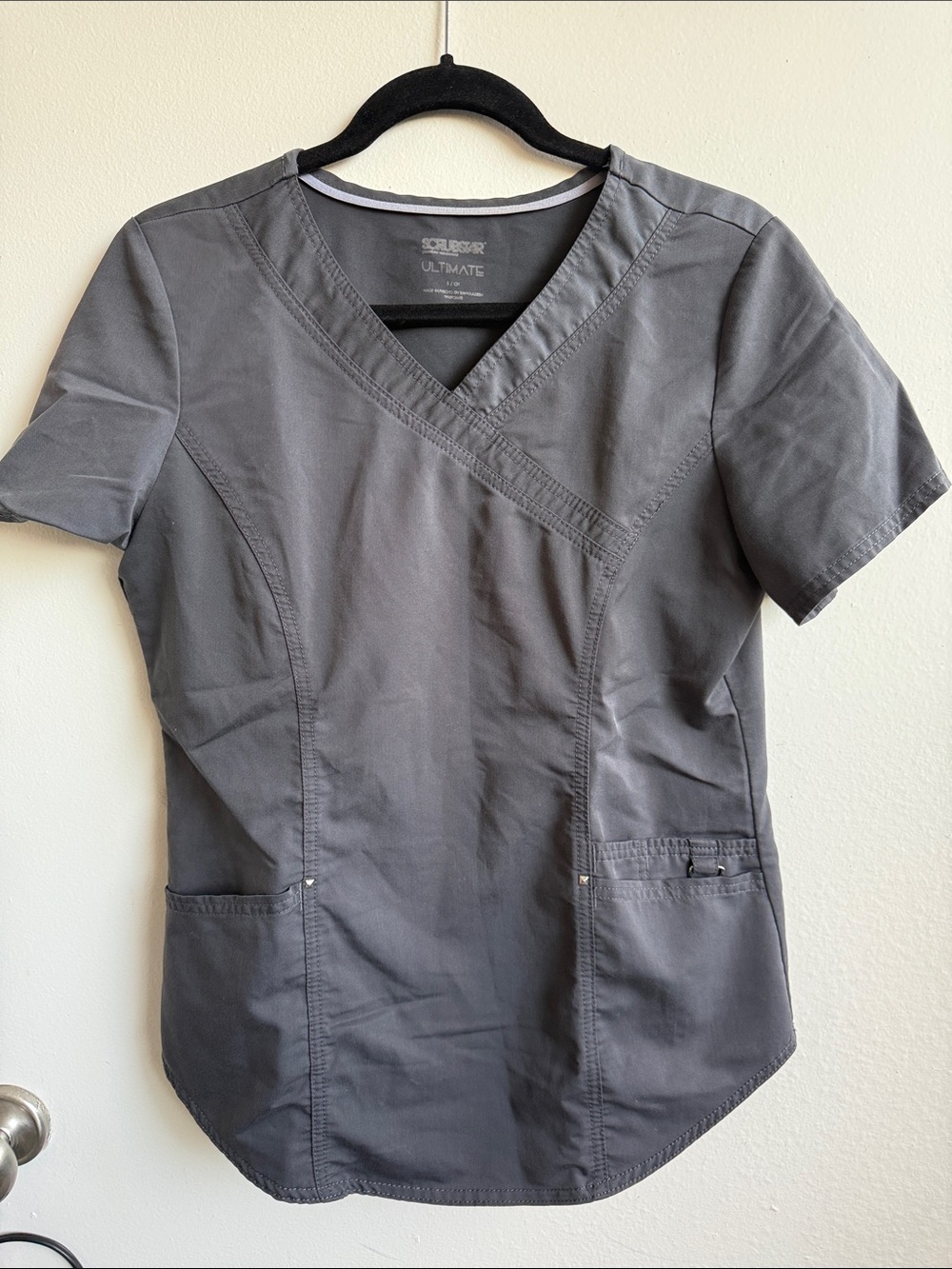 Scrubstar Women's Gray V-Neck Tunic Scrub Top